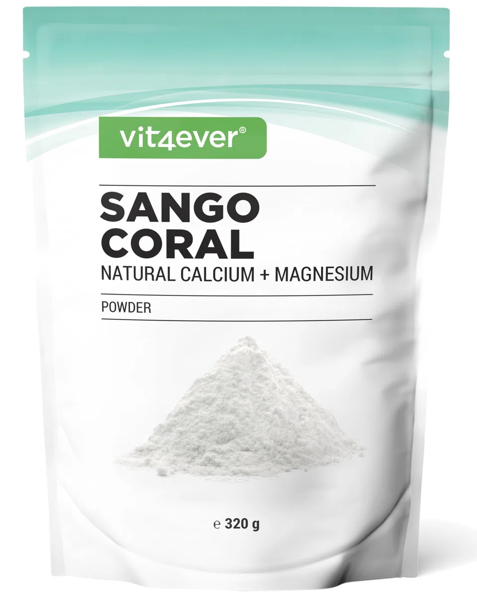 Corail Sango - 320 g de poudre - Source naturelle de calcium (20%) & de magnésium (10%) dans un rapport de 2:1 propre à l'organisme - Sans additif