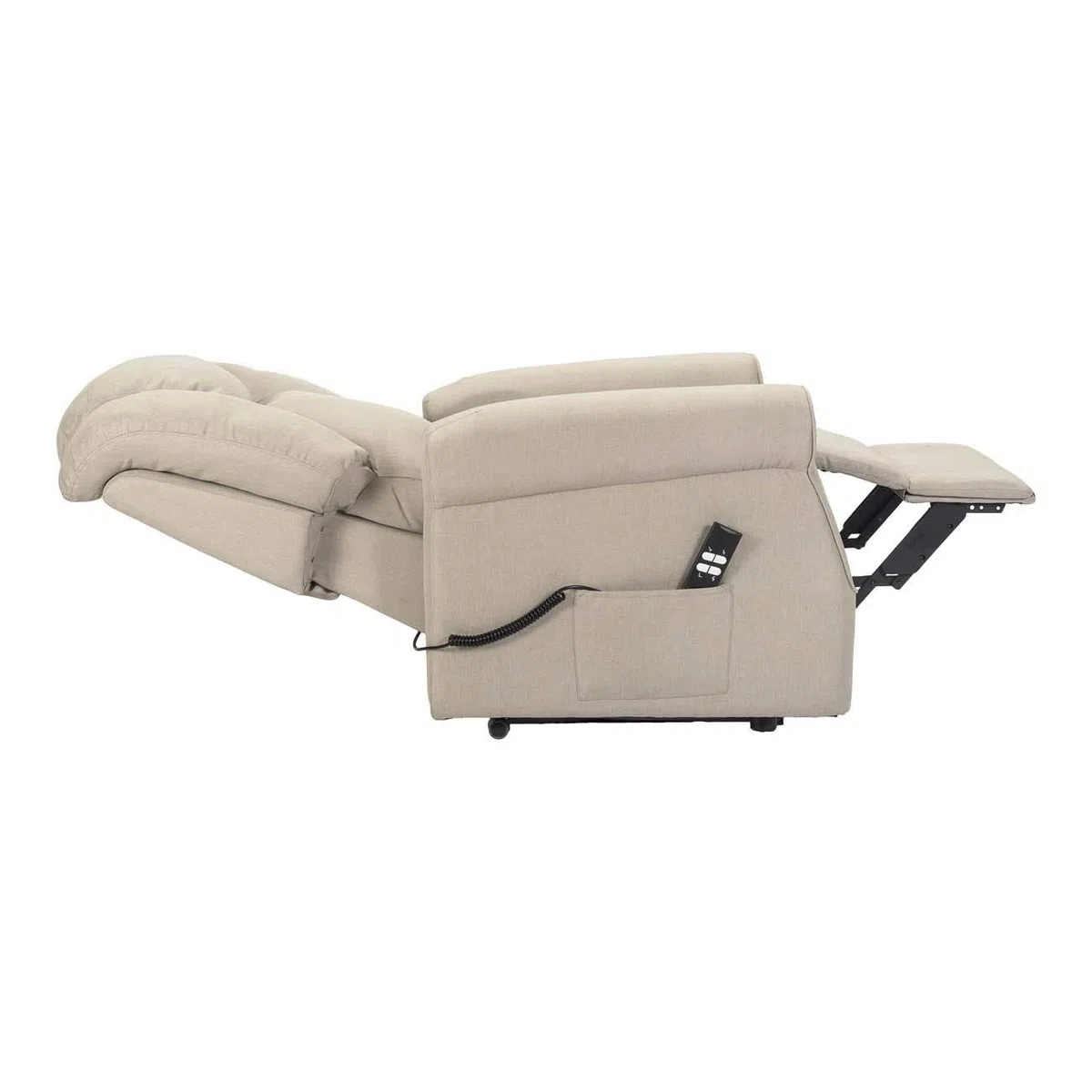 Sime Betty1 PERSONNALISÉ Fauteuil releveur Relax Dispositif Médical Vibromassage kit 4 Roues siège à Micro-Ressorts Doux résistant aux Taches Gris Claire