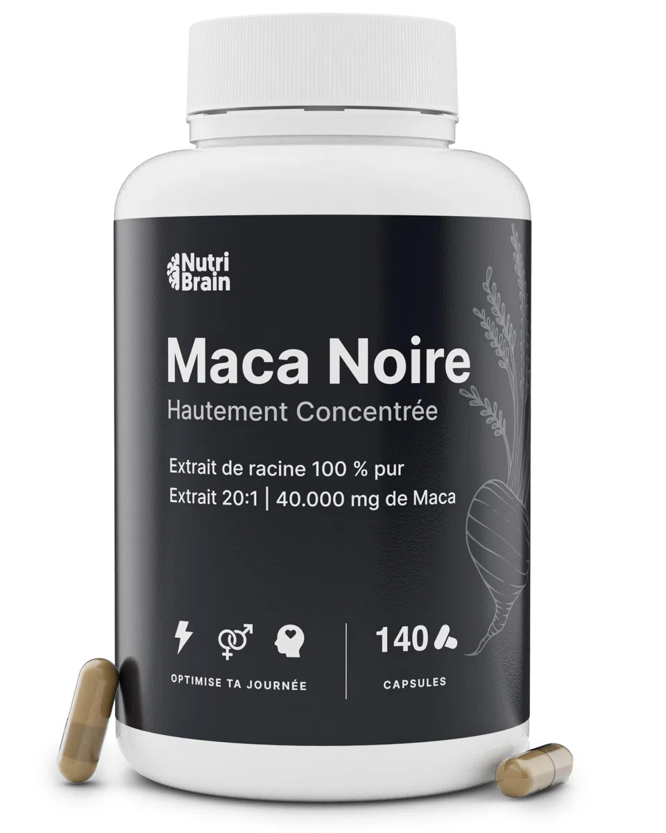 Maca Noire Andine Pure 40.000 mg | Poudre Ultra-concentré 20:1 | Extra Forte | Énergie, Vitalité, Performance, Équilibre | 5 Mois |140 Capsules | Vegan | Homme et Femme | Haute Puissance