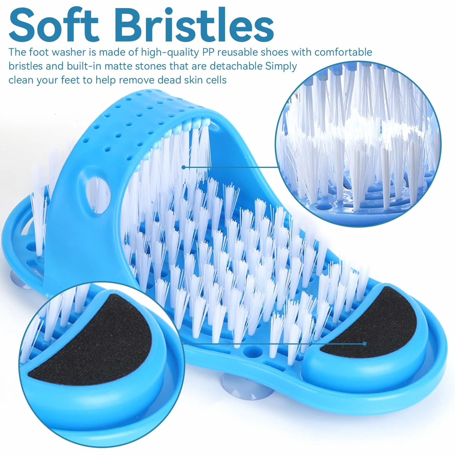 Brosse De Laveuse De Nettoyage De Pieds De Laveur De Pied De Douche Avec Ventouse, Nettoyant De Pied Douche Brosse Pied Douche Pour Coller Sur Le Sol Douche Spa Massage