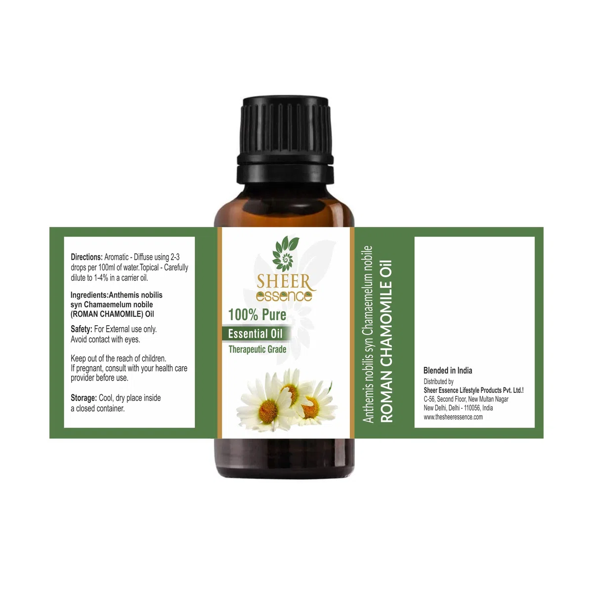 Roman Chamomile Oil (Anthemis Nobilis Syn Chamaemelum Nobile) Essential Oil 100% Pure Natural Undiluted Uncut Therapeutic Grade Oil 0.33 FL.OZ