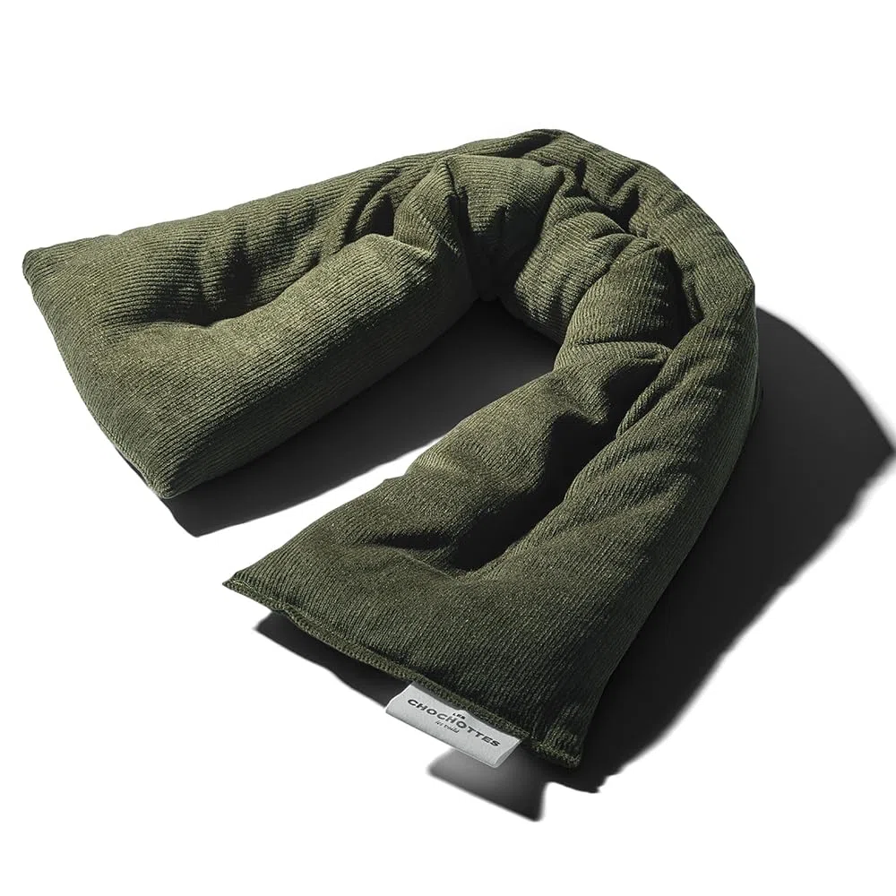Coussin Emplâtre Chauffant La Cervicale en graines de lin - Bouillotte naturelle pour micro-ondes - Compresse chaud/froid - Soulage douleurs, torticolis, migraine, cou - Fabriqué en France - 52x12 cm
