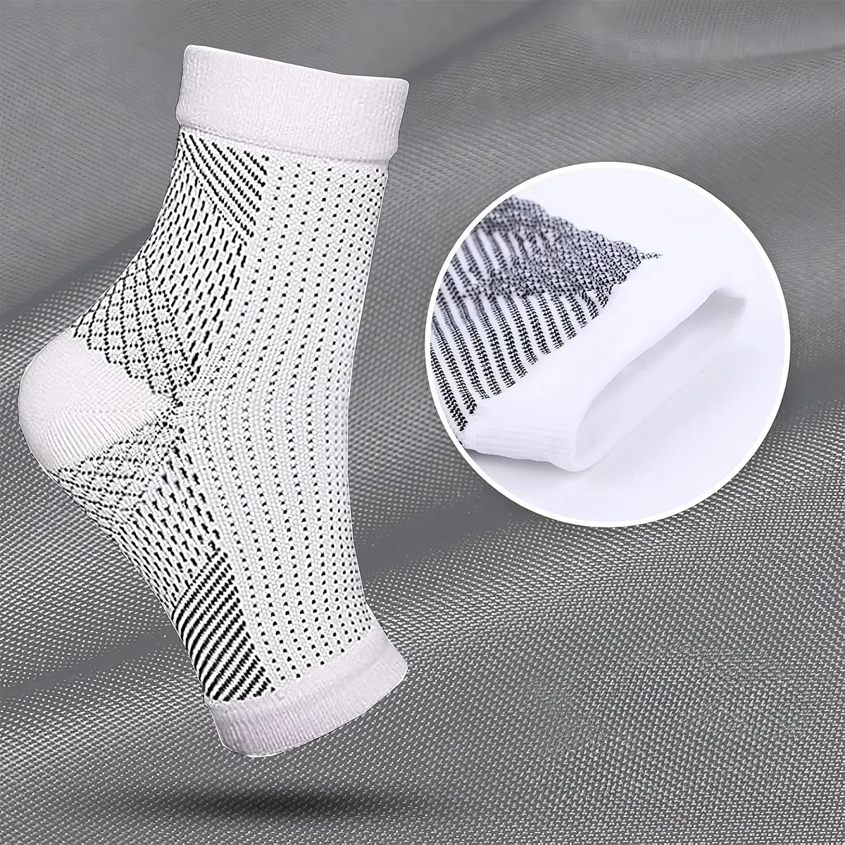 2 Paires Chaussettes pour Neuropathie Chevillere Entorse Chaussettes Chevillere De Maintien Sport Attelle Cheville pour Hommes Femme Protege Cheville for Football Basketball Running Hiking