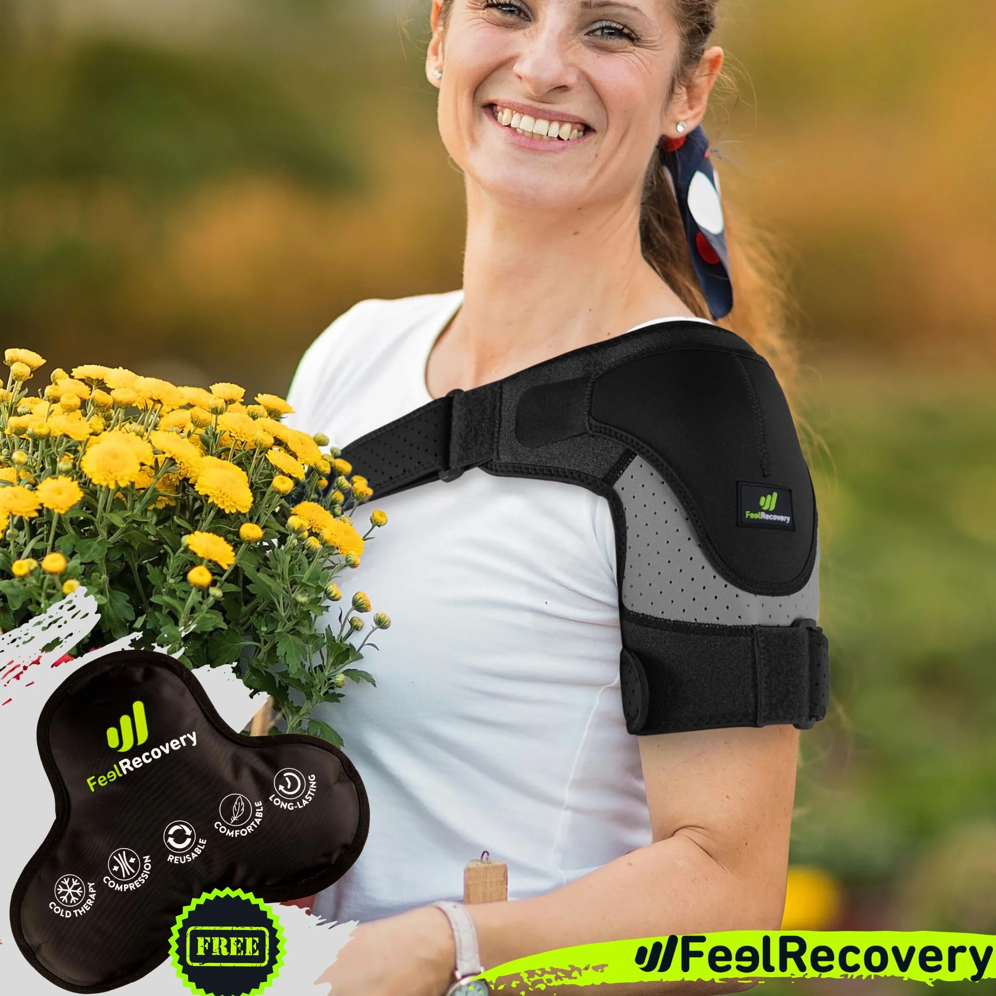 Épaulière de Maintien Sport Poche de Glace Chaud/Froid - Attelle Épaule Coiffe Rotateurs Homme/Femme - Orthèse d'Épaule Tendinite, Arthrose, Luxation - Manchon Compression Néoprène Bras Gauche/Droit