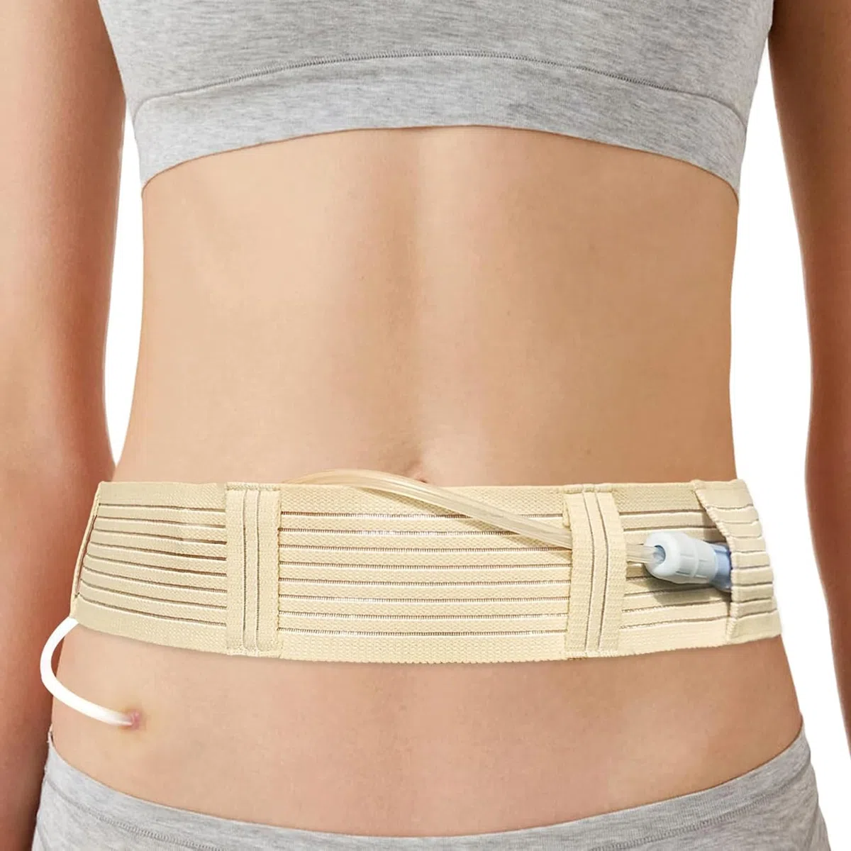 Lot de 2 ceintures de dialyse péritonéale pour hommes et femmes, ceinture de protection du cathéter réglable et respirante, ceinture de dialyse abdominale pour PD, G, PEG, tube J fixé (M)
