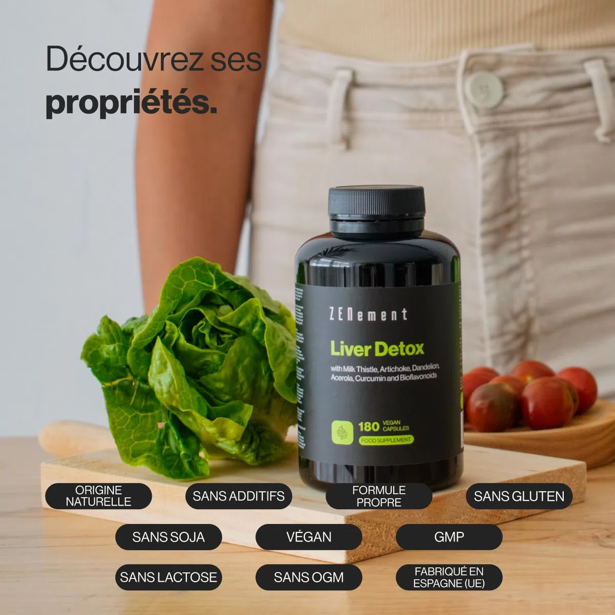 Chardon-Marie, Artichaut, Curcuma, Pissenlit et Bioflavonoïdes - Complément Alimentaire Detox Foie avec Vitamine C Naturelle qui Contribue à la Protection Cellulaire - 180 Gélules Véganes – Zenement
