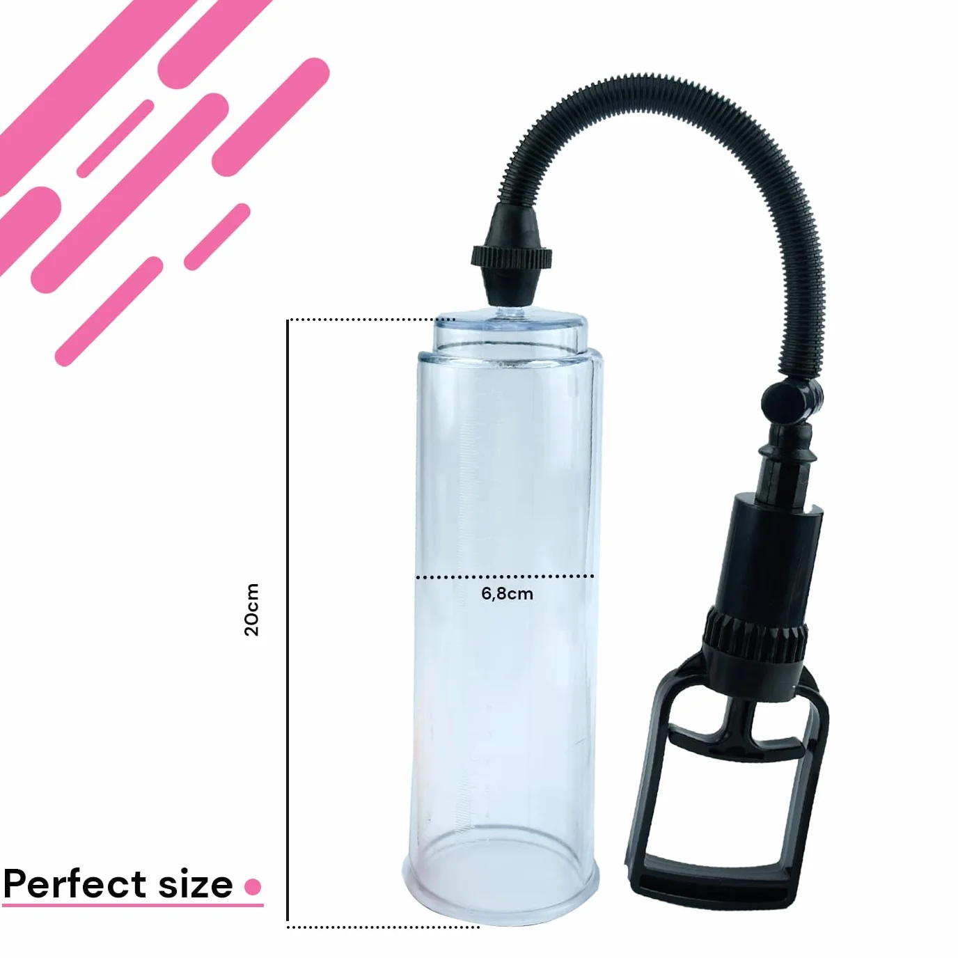 Pompes à pénis 20cm ⌀6.8cm masturbateur Homme Transparent ABS TPE Pompe à Penis pour Homme Agrandir le Pénis Masculin sex homme FOPS P02-10