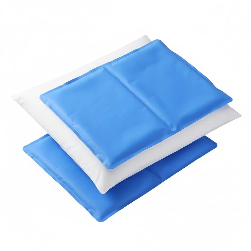 Coussins Rafraîchissants pour Oreiller, Bleu et Blanc, 30 x 40 cm, 1000g, Lot de 2