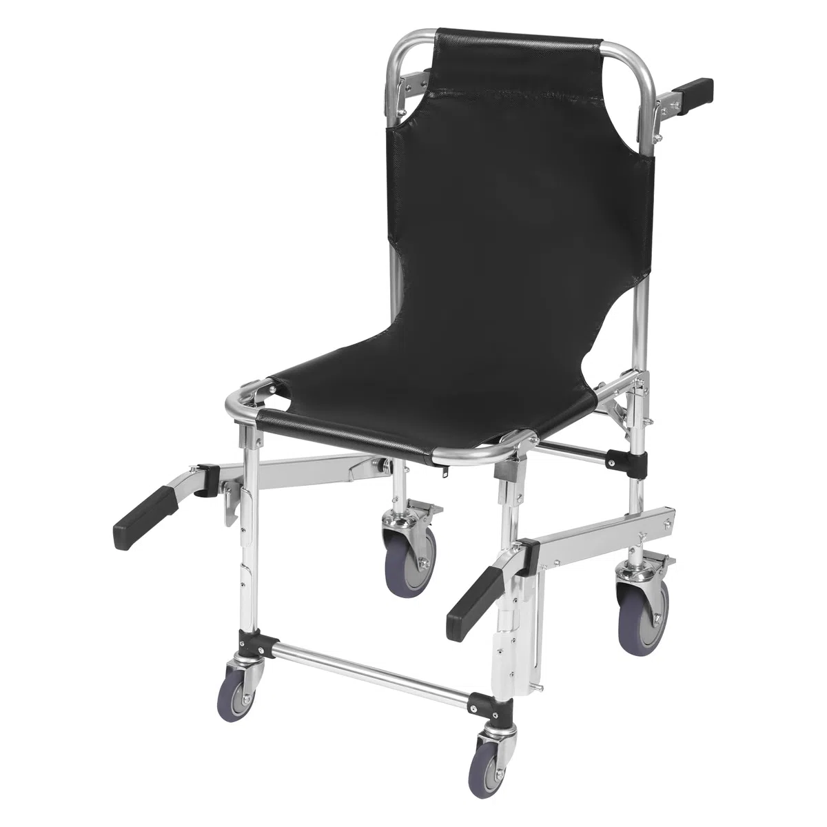 Chaise d'urgence pliable, monte-escalier, fauteuil roulant avec roues universelles, capacité de charge de 160 kg, pour sauvetage en cas d'urgence, noir