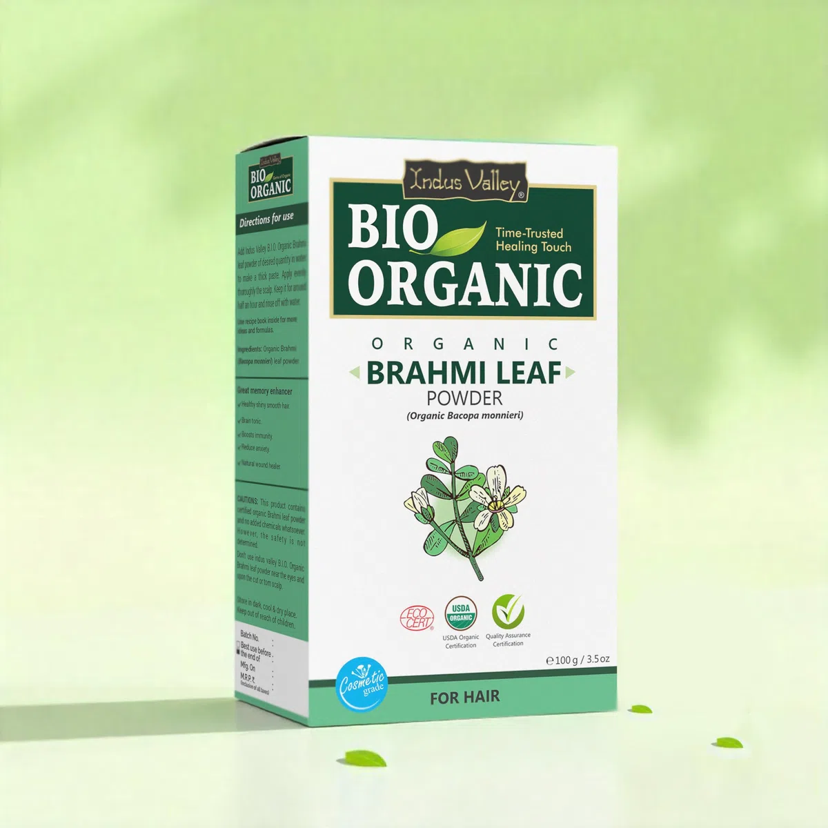 Indus Valley Bio Organic Brahmi Herbs Powder for Hair Nourishment (Bacopa monnieri)- Natural & 100% Pure