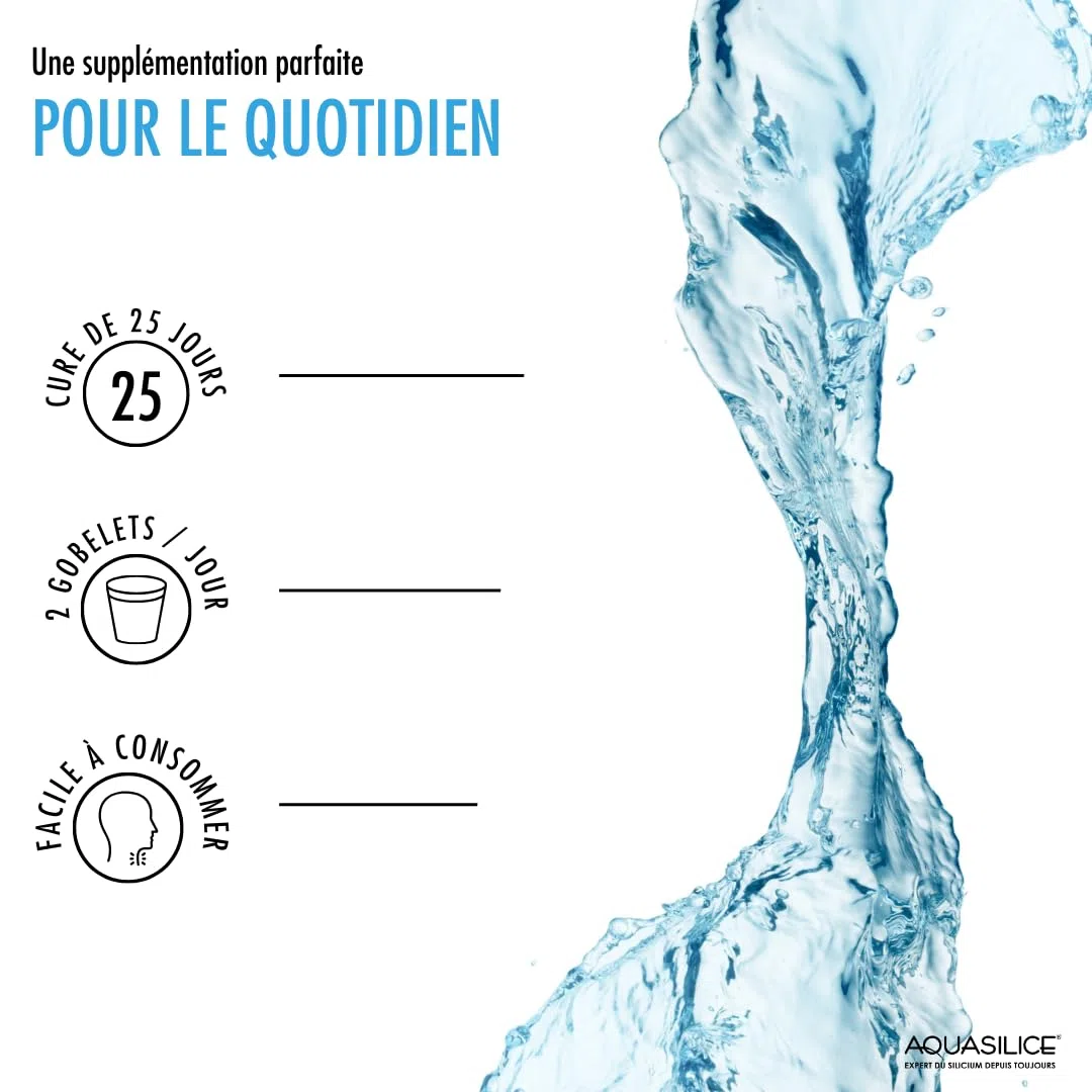 Silicium Glucosamine Chondroïtine - Solution buvable 1L - Enrichi en Bambou & Manganèse - Nettoyage de l'Organisme - Maintien d'une Ossature Solide - Fabriqué en France - Aquasilice