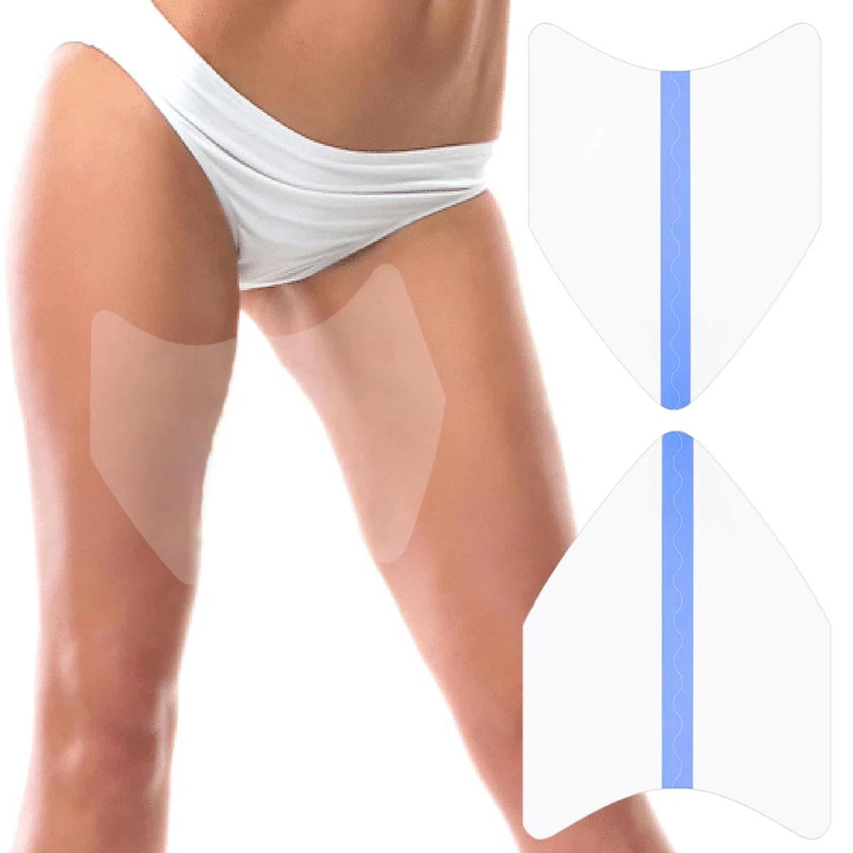 Lot de 10 autocollants anti-frottement pour l'intérieur de la cuisse, coussinets anti-friction, bandes invisibles de cuisse, patchs de protection transparents pour la peau