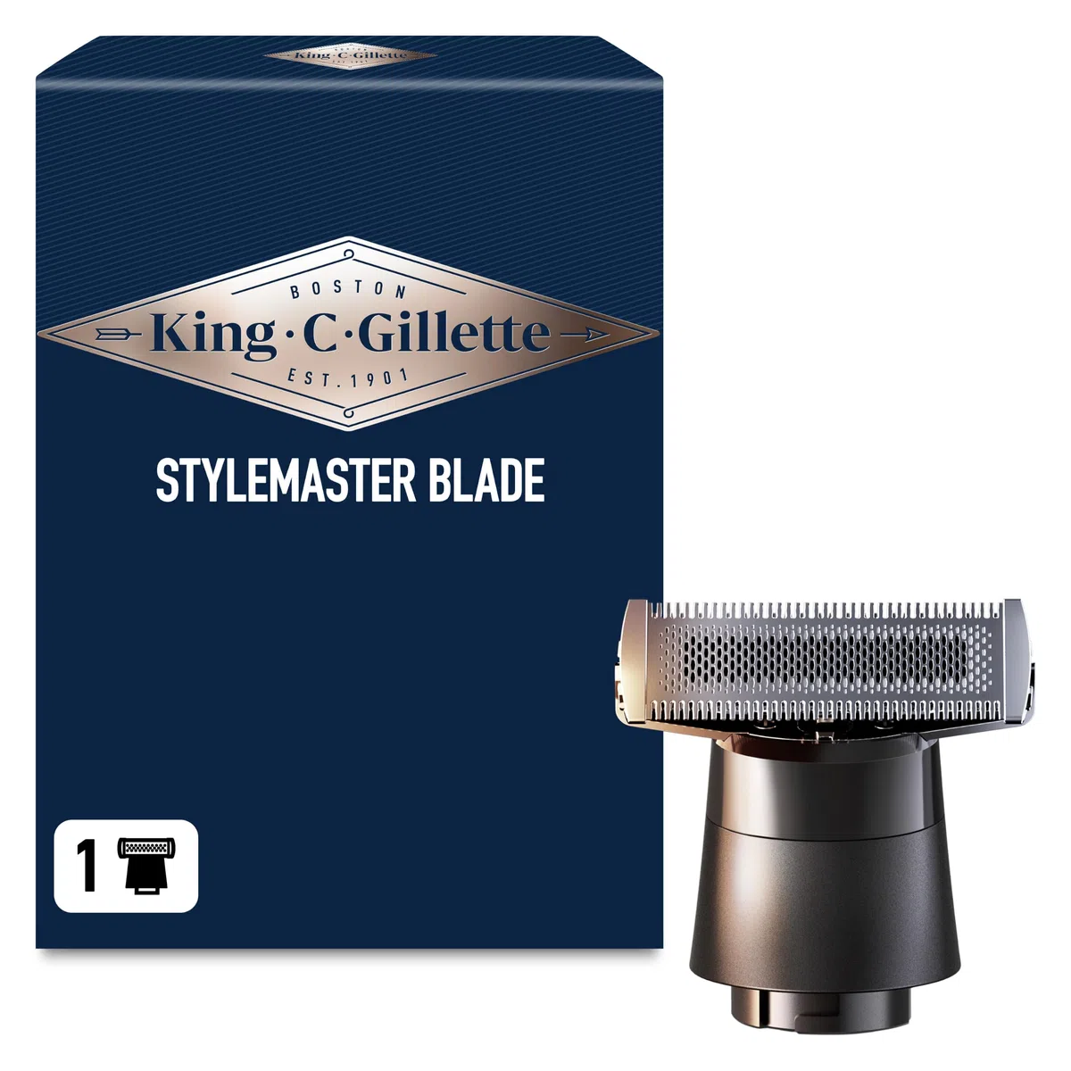 King C. Gillette Lame de Recharge de Tondeuse à Barbe Homme, Style Master | Remplacement 4D, Rechargeable et Durable, Rasage Facile dans 4 Directions