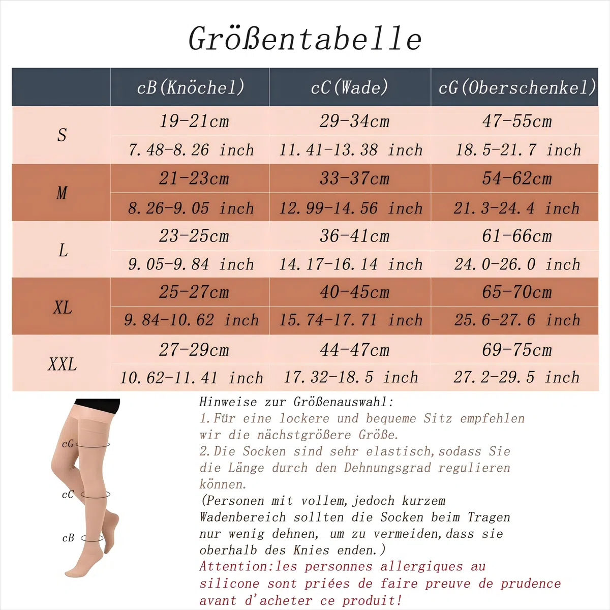 Chaussette de contention femme classe 2,20-30mmhg bas de contention,Bas de contentions cuisse,Bas de contentions fermés,bas femme,Pour les voyages en avion,les œdèmes,les varices et la grossesse