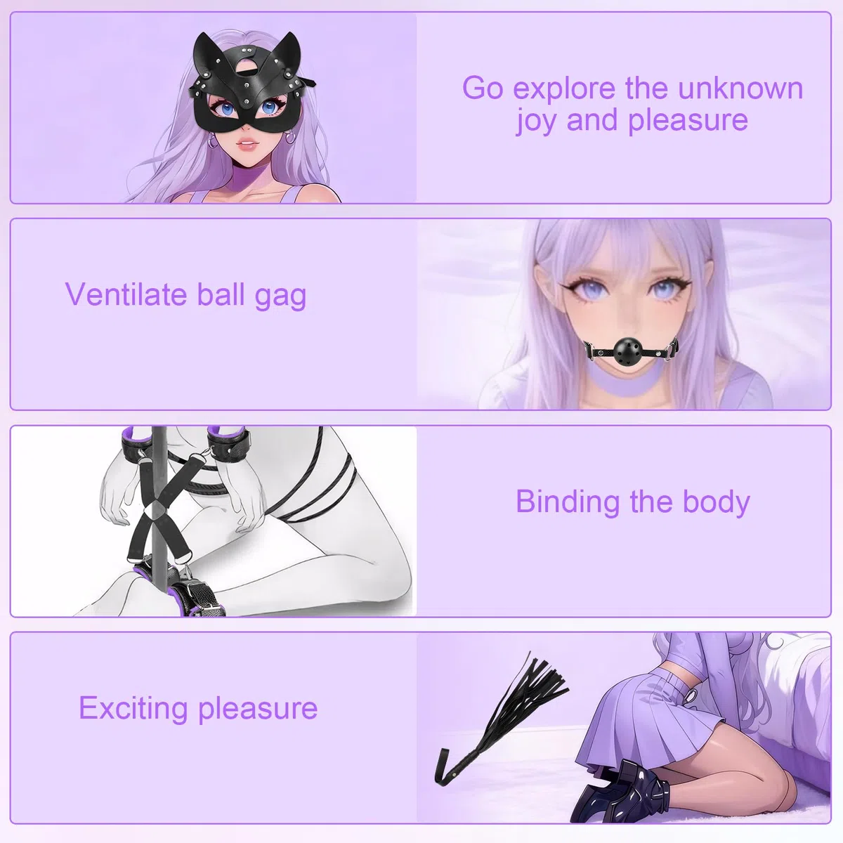 Kits de Bondage 15 Pièces Jouet Sexualité Couple avec Menottes Sexy érotique Masque, BDSM Set Sex Toys Bondage Kits Retenue et Bondage pour Adultes Sexualité Couple