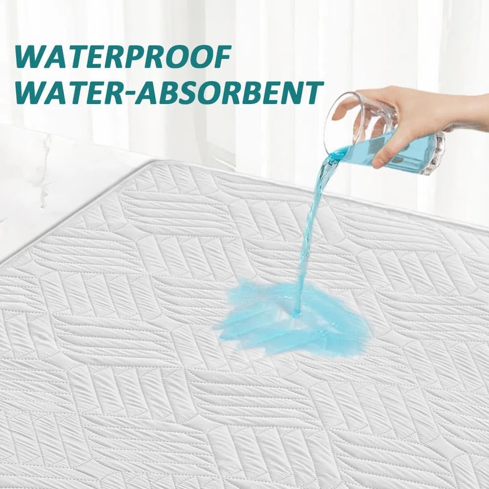DUJUIKE AlèSes Lavables pour Incontinence avec Ailes, ProtèGe-Matelas ImperméAble, Drap Absorbant RéUtilisable pour Incontinence Et Pipi Au Lit, Dessous AntidéRapant (Blanc, 2pcs(85×90cm))