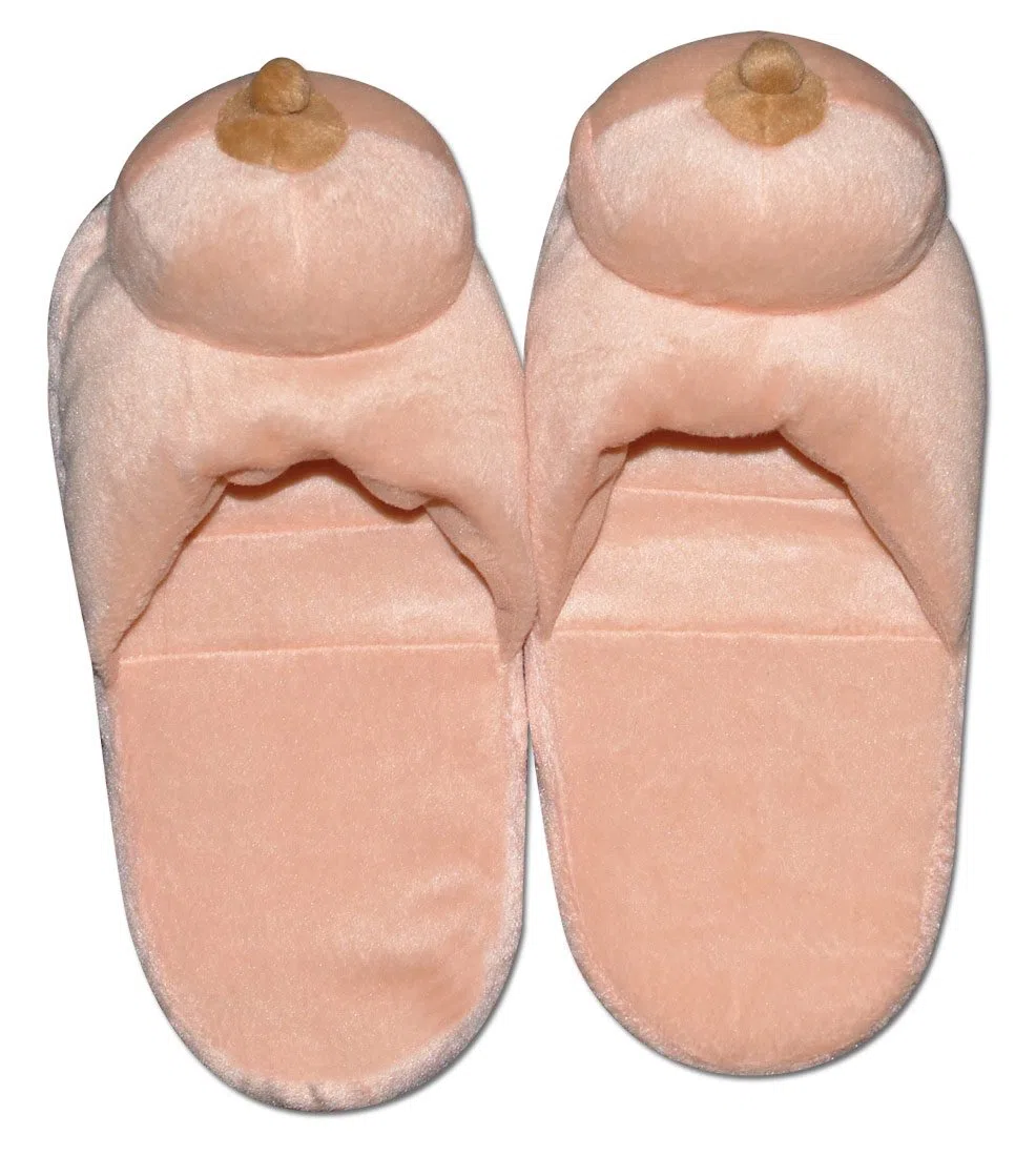 You2Toys Mixte 7774200000 Chausson Forme Seins Fantaisie,-humour, Beige, 42/44 EU