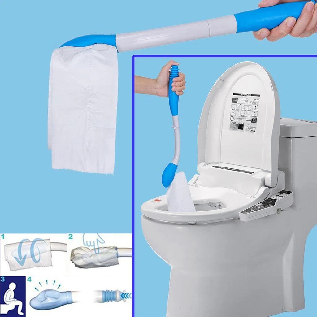 predolo Aides à L'auto-essuyage Des Toilettes, Aide Aux Toilettes Pince pour Papier Toilette, Aide à L'essuyage des Toilettes Pliable, pour Femmes Enceintes, Handicapées, Blessées