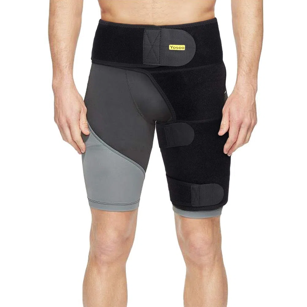 Bandage de support de Leist, Groin Support, Manchons Compression Cuisse et Groin Soutien, Bandage Cuisse Compression, Réglables Cuisse Brace Soulager les Douleurs Musculaires et les Blessures Sportive