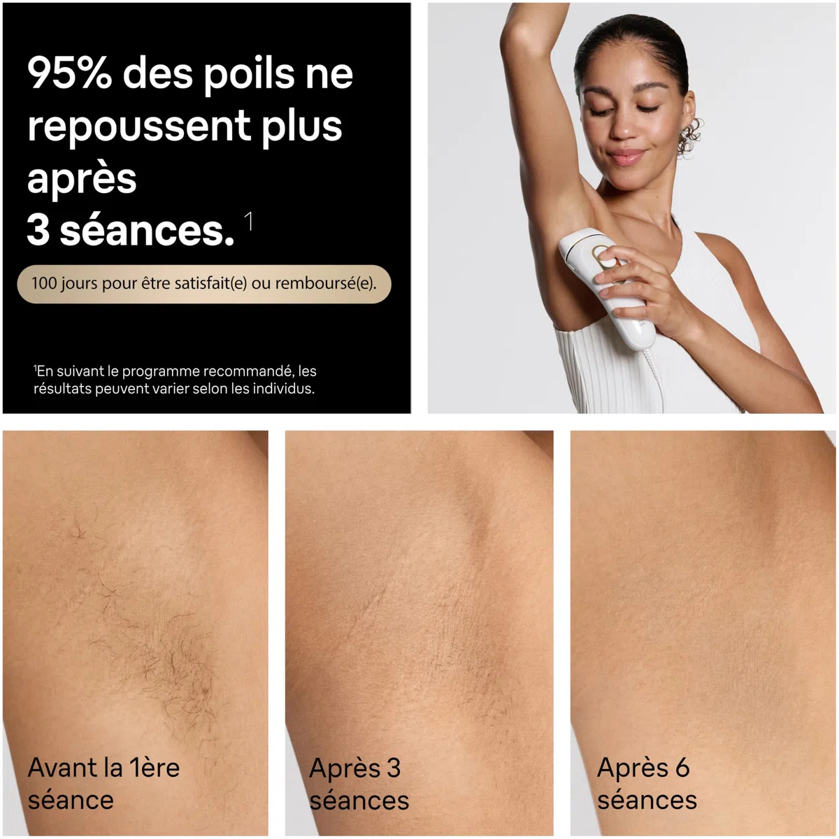 Braun Epilateur Lumiere Pulsee Silk·expert Pro 5 PL5442, Blanc et Or – Alternative au Laser à Domicile, Filaire, avec Pochette, Rasoir Gillette Venus, 4 Têtes
