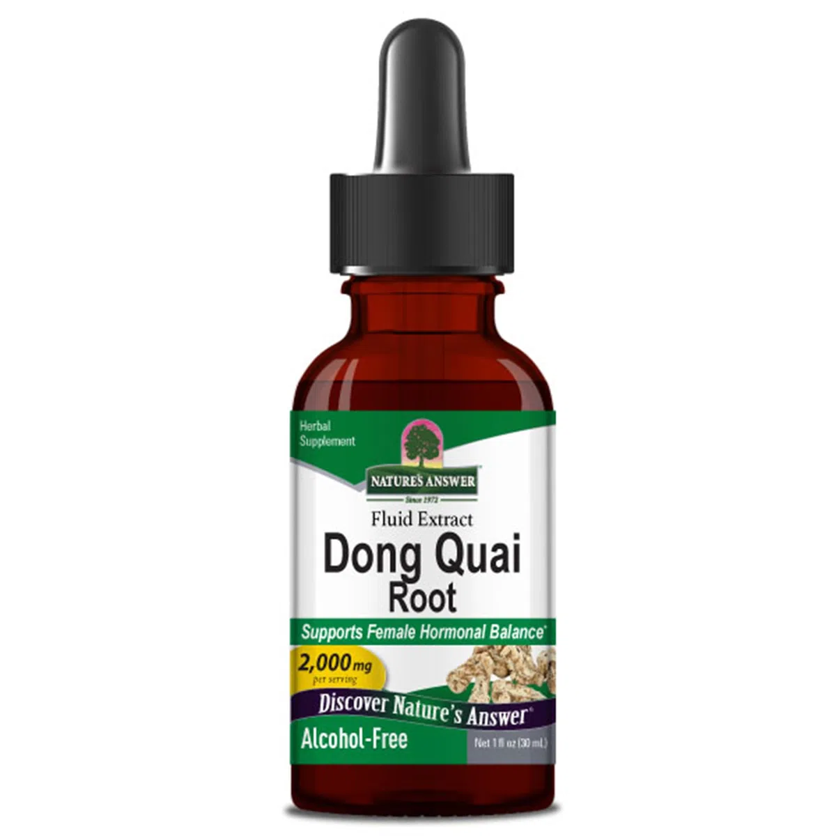 Nature's Answer, Extrait de Dong Quai, 2.000mg, 30ml, Sans Gluten, Sans Soja, Végétalien, Végétarien, Sans OGM