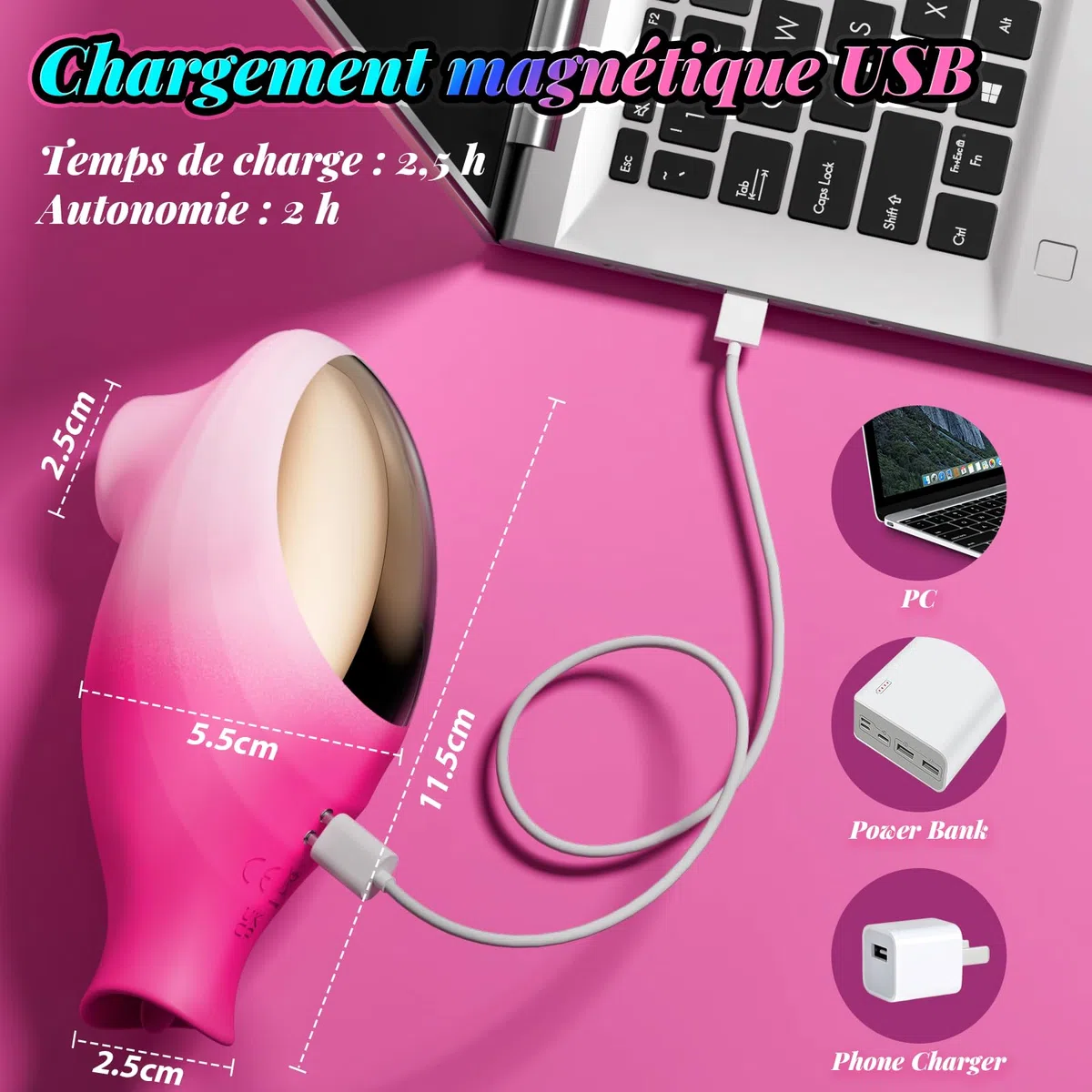 Vibromasseur Femme Clitoridien Sex Toys, 2-EN-1 Silencieux Vibromasseurs avec 10 Modes Succion & Langue, APP Contrôle, Vibro-masseur Rose Sextoyse Femme, Stimulateur Clito et Mamelons par Succion