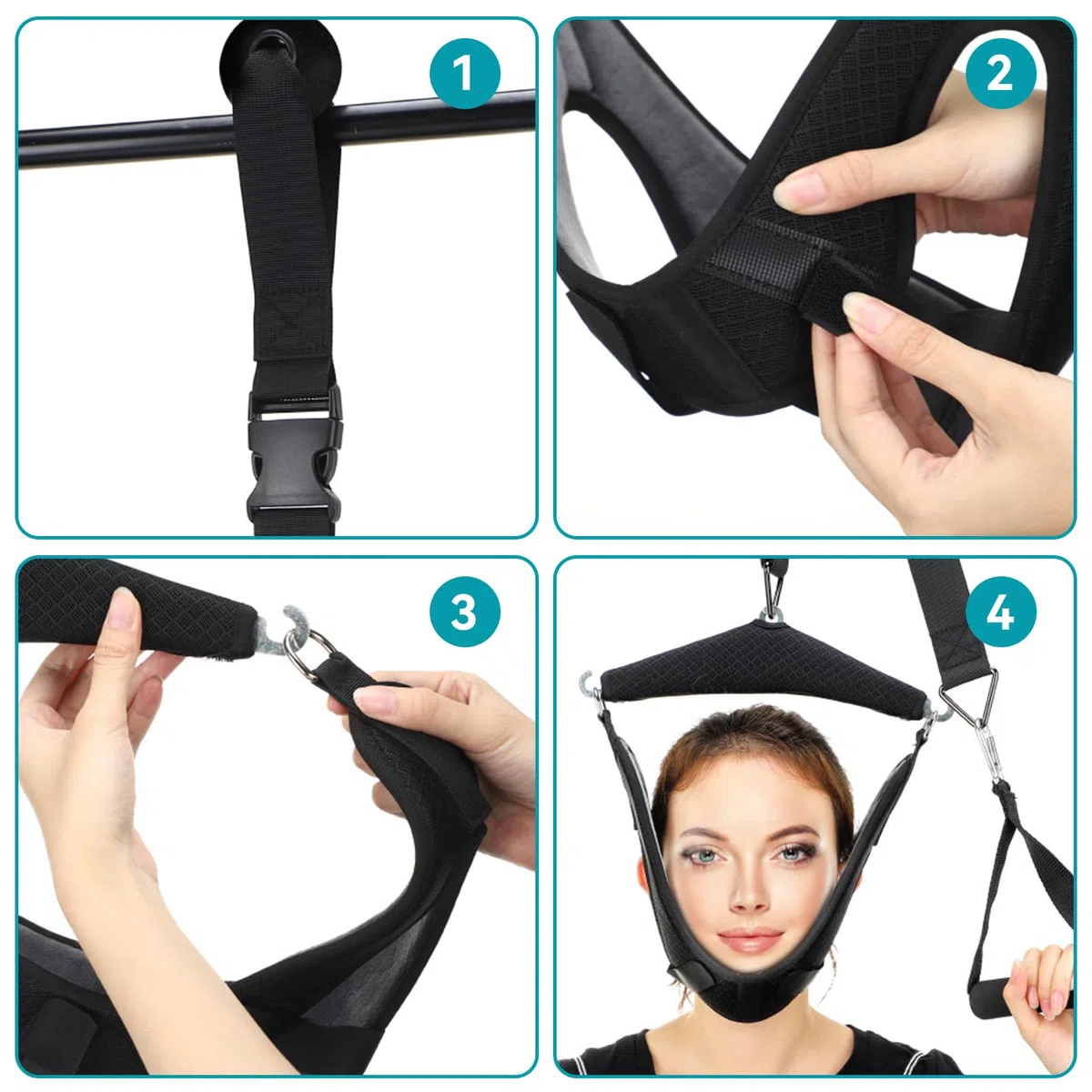 Agatige Dispositif De Traction Du Cou Cervical, Suspension Correcteur De Posture Professionnel Au-Dessus De La Porte Dispositif De Traction Cervicale Cervicales Traction Pour Civière Du Cou Arthrite