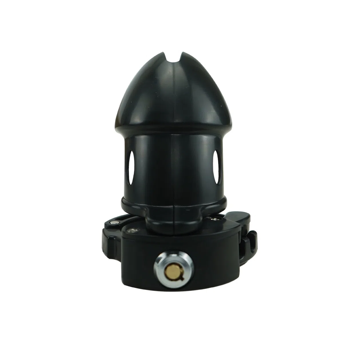 Ceintures de Chasteté avec Serrure à Poussoir Cage de Chasteté Pénis Réglable en 7 Tailles Différentes (42-52mm) Jouets Sexuels Chastity Cage pour l'Exercice du Pénis de l'Homme (Black)