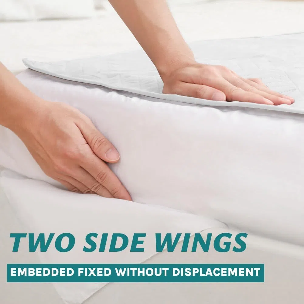 DUJUIKE AlèSes Lavables pour Incontinence avec Ailes, ProtèGe-Matelas ImperméAble, Drap Absorbant RéUtilisable pour Incontinence Et Pipi Au Lit, Dessous AntidéRapant (Blanc, 2pcs(85×90cm))