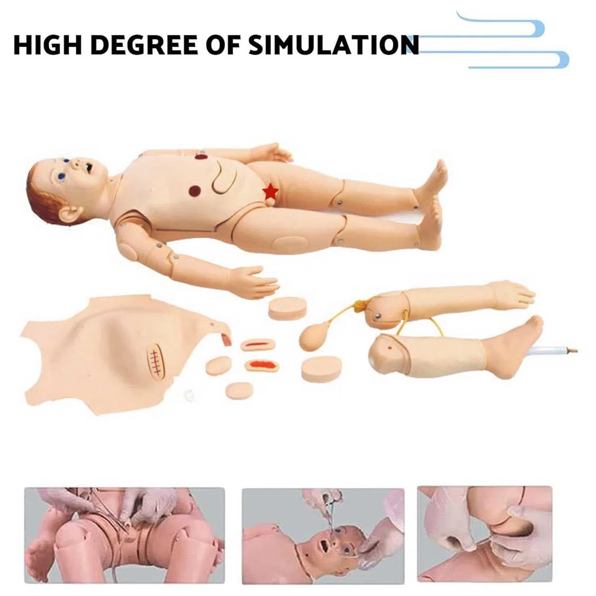 Mannequin de Formation en Soins Infirmiers pour Enfants, Mannequin de Soins Infirmiers Grandeur Nature pour Soins aux Patients, modèle d'enseignement en PVC, Mannequin de démonstration, Formation mé