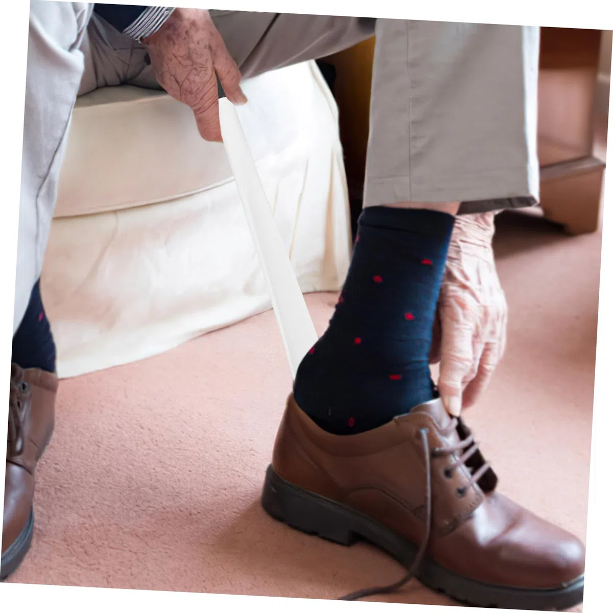Chausse-pied Long Télescopique en Abs, Aide à L’habillage | Enfile-chaussettes pour Seniors et Femmes Enceintes, Longueur Réglable, Usage Quotidien pour Chaussures et Pantalon