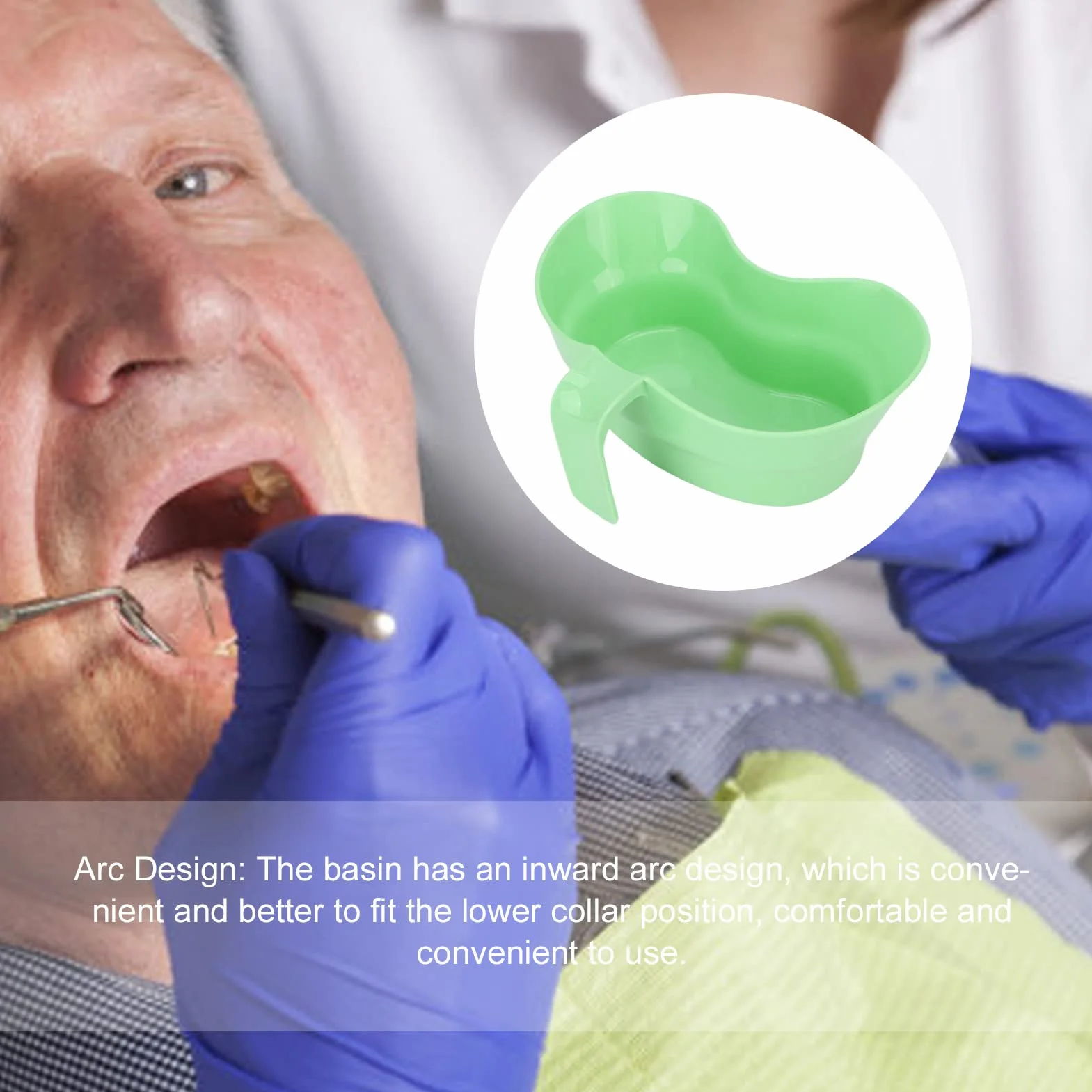 Yosoo Health Gear Bassin Vomi Forme Rein Plastique, Plateau Gobelet Patient Alité, Ergonomique Poignée Hôpital