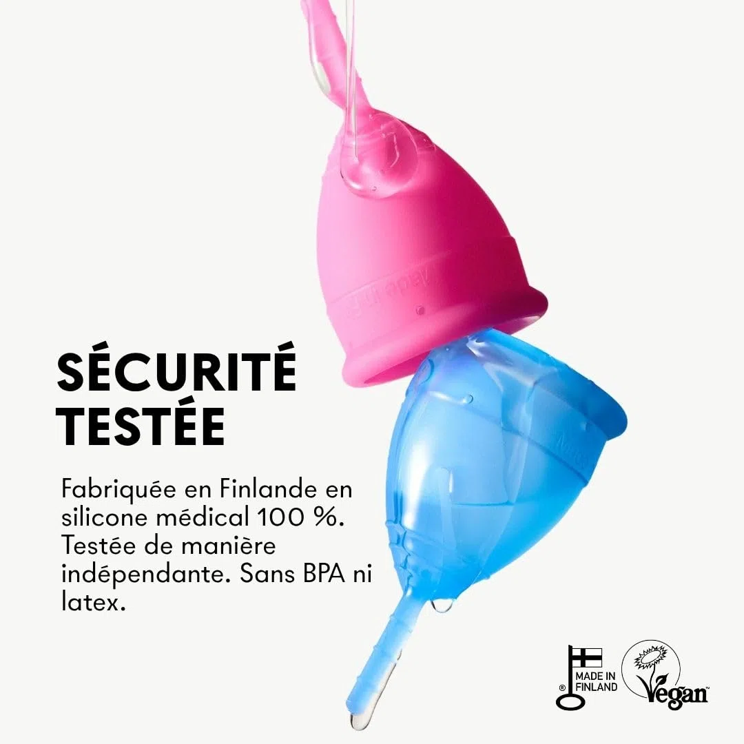 Lunette Coupe Menstruelle en Silicone Médical, Taille 2 Orange | Silicone médical 100 %, jusqu’à 12 h de protection, réutilisable, sans BPA, fabriquée en Finlande