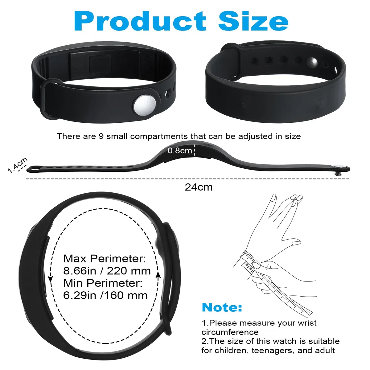 ACWOO Montre d'Alarme et de Rappel Médical 15 Alarmes Quotidiennes, Imperméable et Vibrante