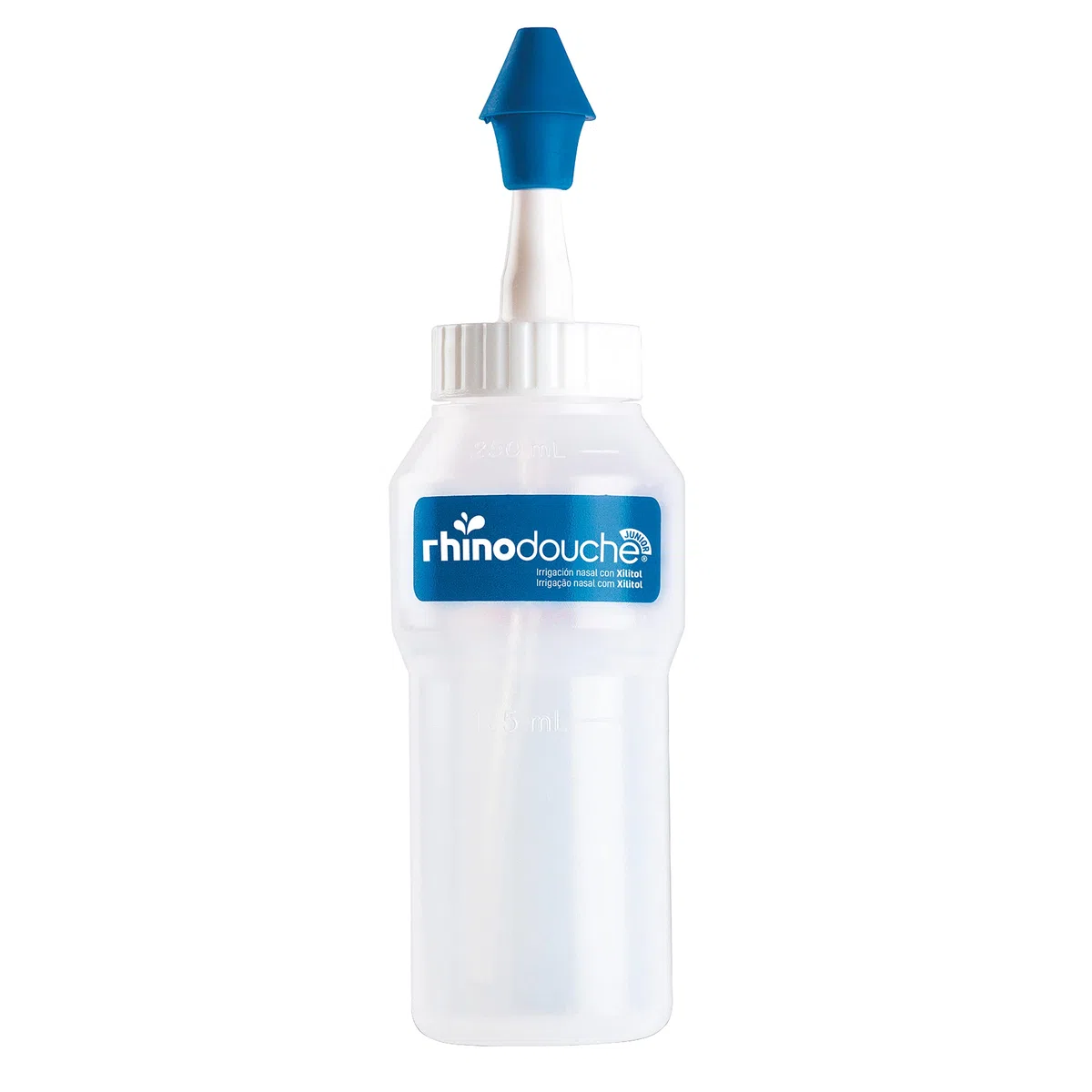 RHINODOUCHE Urgo Junior Nasal Wash Starter Pack contient 250 ml de fil dentaire nasal + 26 sachets de 2,5 g contenant un mélange de sel de xylitol.
