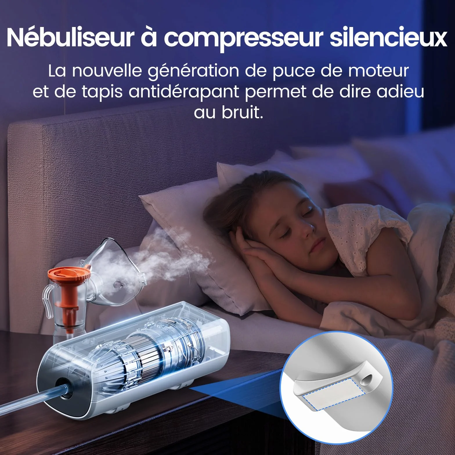 Aerosol per Bambini Adulti, Macchina Aerosol Regolabile con Boccaglio e 2 Mascherine, Aerosol a Ultrasuoni, Aerosol per Bambini con Display Digitale per Tosse, Asma