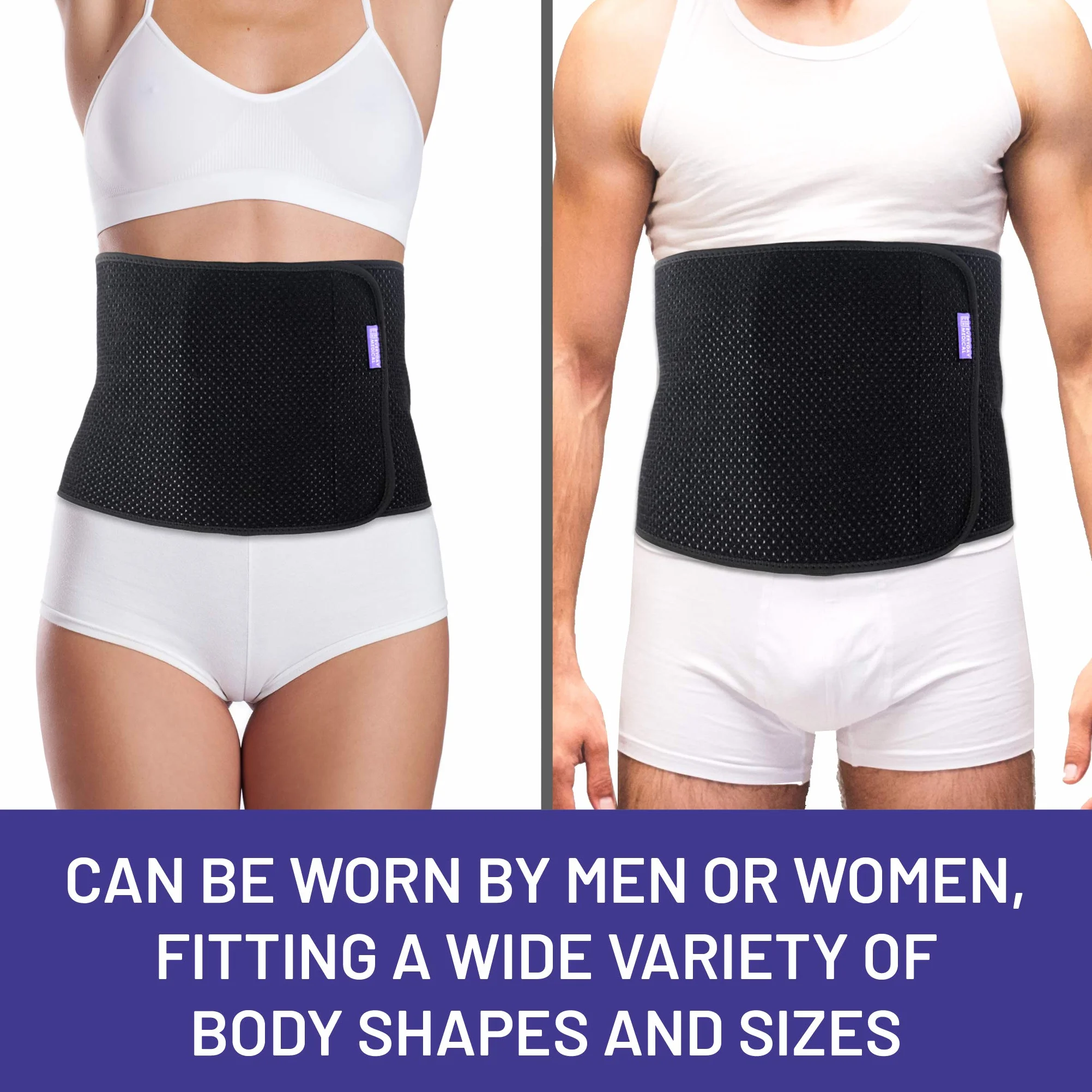 Everyday Medical Ceinture Abdominale Post-Opératoire I Ceinture Avec Charbon de Bambou qui Accélère la Guérison après Chirurgies Abdominales et Accouchement I Post Surgery Abdominal Binder I LARGE