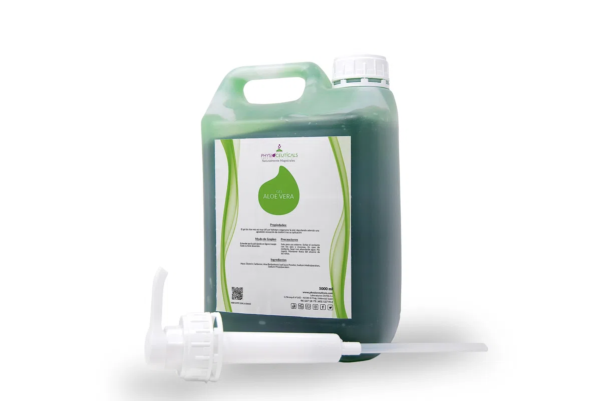 PHYSIOCEUTICALS - Gel d'aloe vera pur à 99,9% Naturel 5000 ml + Pompe doseuse - Hydratant pour peaux sèches et irritées, après épilation et après-soleil