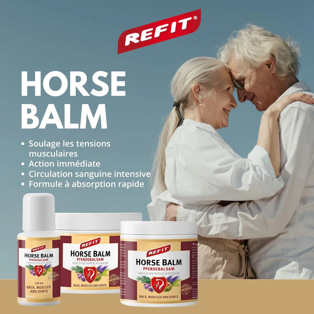 Refit Horse Balm XXL 500 ml | Gel Anti-Douleur Extra, combinaison équilibrée de tourbe et d'herbes, châtaigne, pour le dos, les muscles, pour la circulation sanguine et la régénération