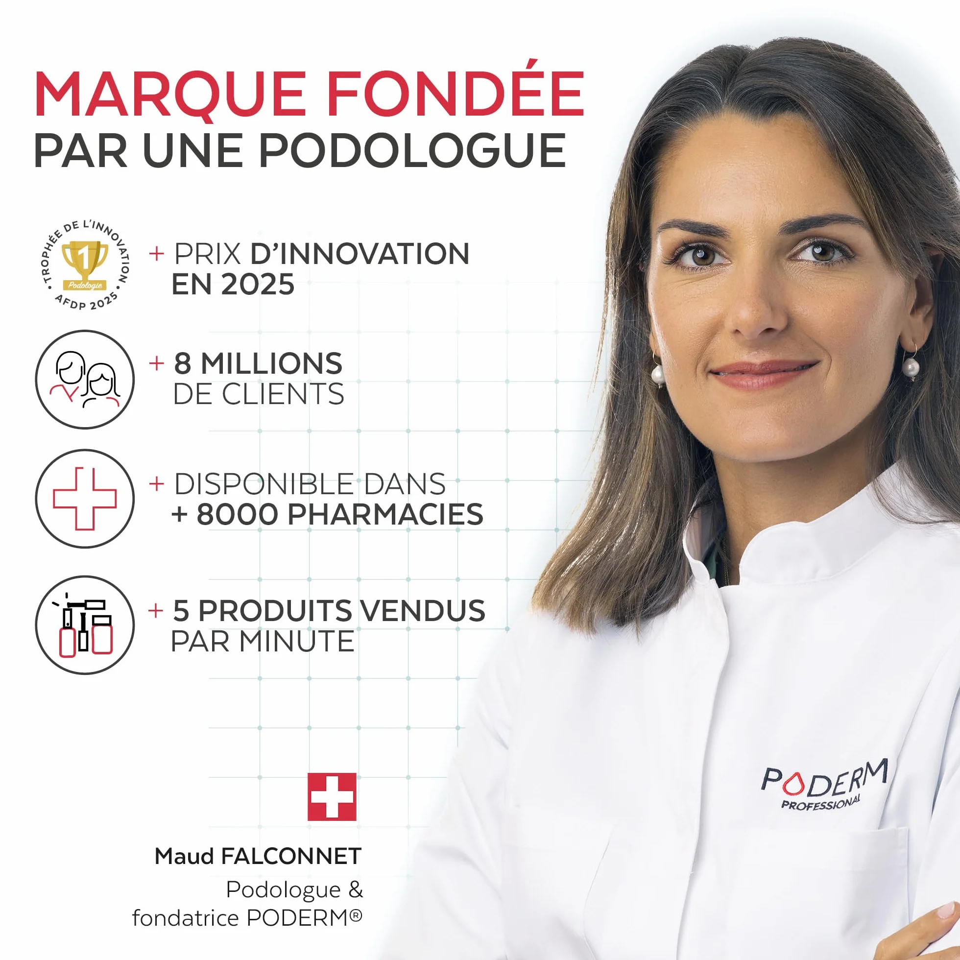 PODERM Spray Désodorisant Anti Odeur - 50 ML | Tea Tree, Menthe et Citron | Régule la Transpiration pour un Effet Frais | Soin Professionnel Pied | Facile & Rapide | Créé par une Podologue en Suisse