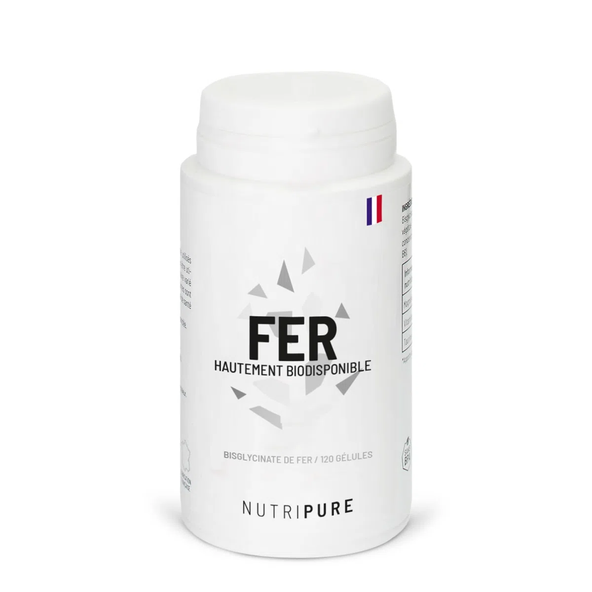 Nutripure | Fer Bisglycinate 14 mg Haute Qualité FERROCHEL® | Haute Absorption | Complément Alimentaire Anti-Fatigue & Renfort du Système Immunitaire | 120 Gélules Végétales | Vegan | Made in France
