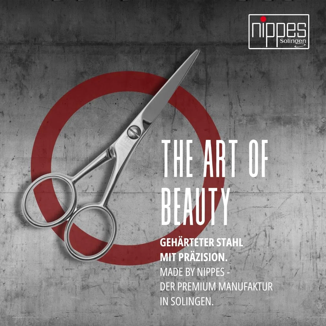 nippes Solingen Ciseaux à barbe en acier nickelé - Longueur : 11 cm - Pour homme - Fabriqué en Allemagne