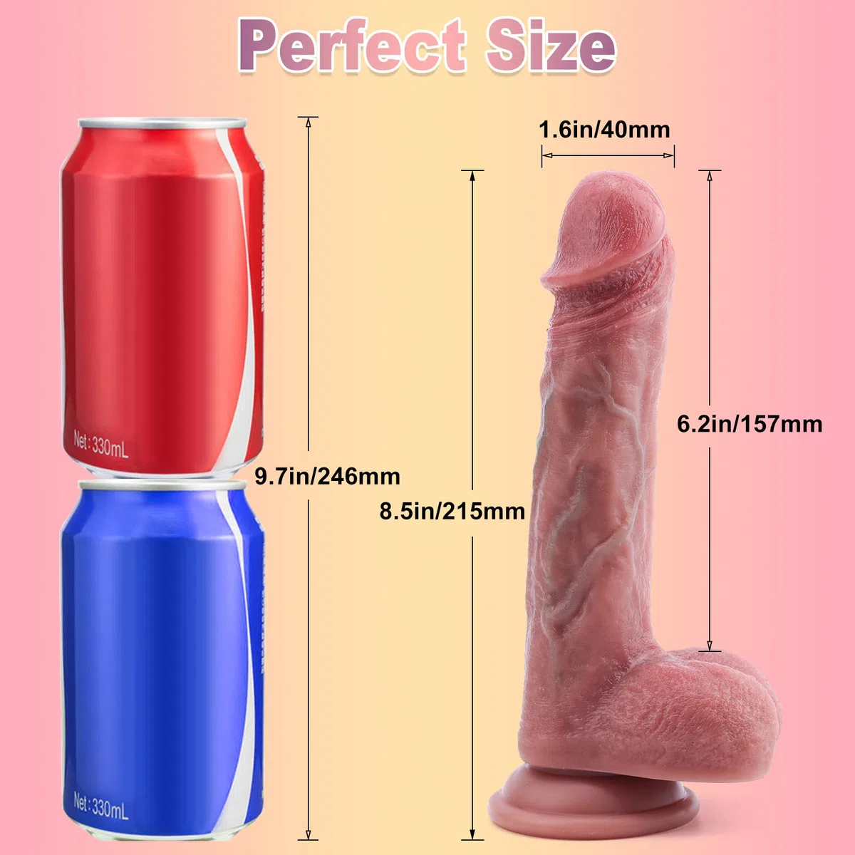 Godemichets Femme Realiste avec Ventouse puissante, Silicone pour Stimulation du Point G Vaginal et Aanal,Gode anale Penis pour Homme,Sex Toys pour Couple,Souple, Réaliste.