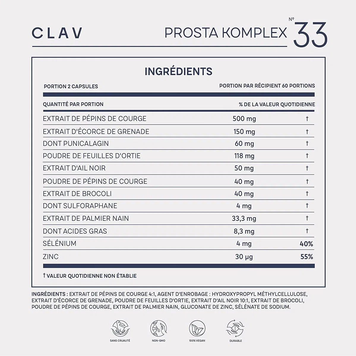Prostate et Confort Urinaire - Saw Palmetto + Pépin de Courge + Ail Noir + Ortie + Broccoli + Granade + Zinc & Sélénium - 120 Gélules - Prosta Complex pour Homme