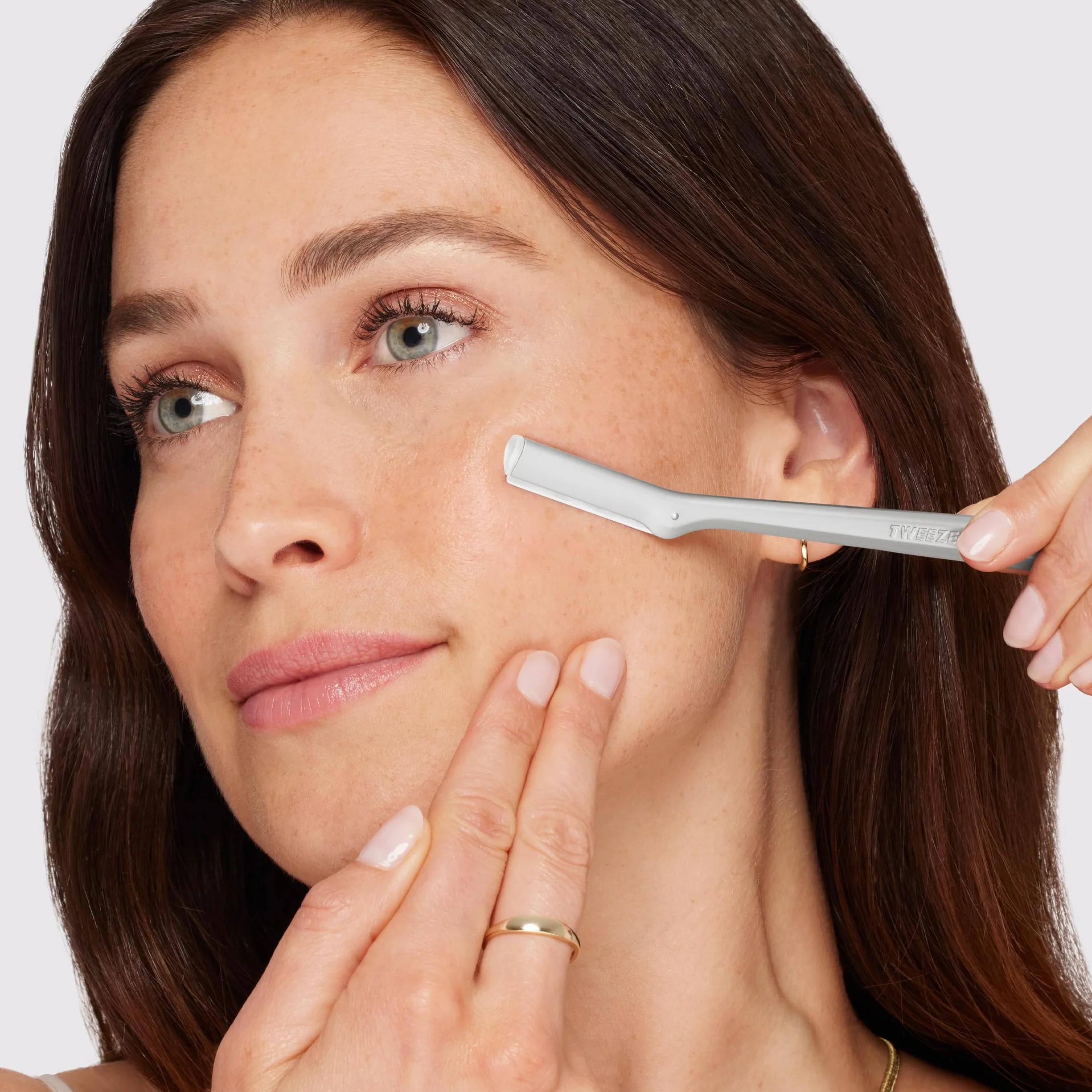 TWEEZERMAN Rasoir facial (Élimination précise, Élimination des poils, avec lame de rasoir, Acier inoxydable), argent