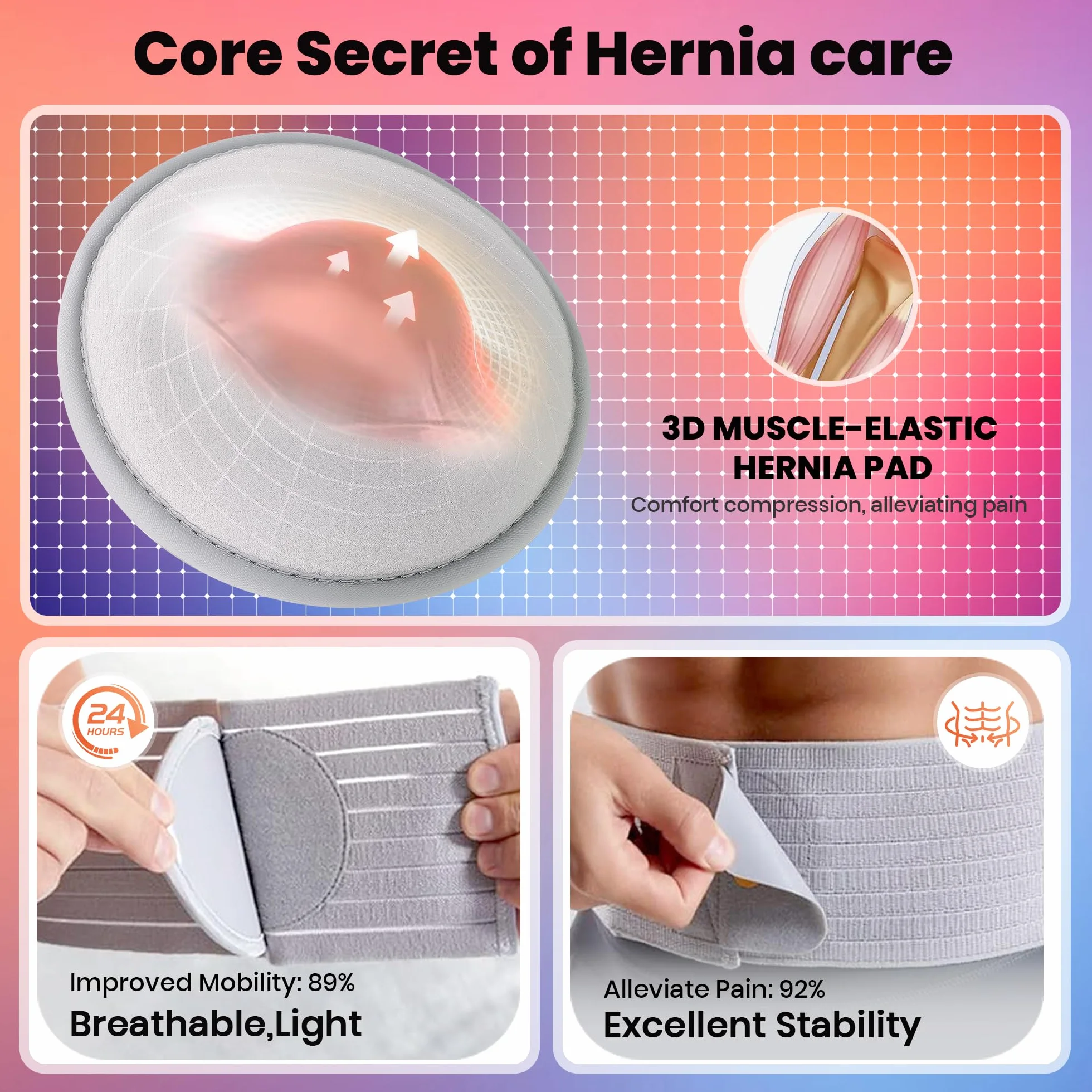 Ceinture Pour Hernie Ombilicale Pour Hommes Et Femmes - Ceinture De Soutien Abdominal Avec Coussin De Compression - Outil Préventif Pour La Chirurgie De La Hernie Ombilicale