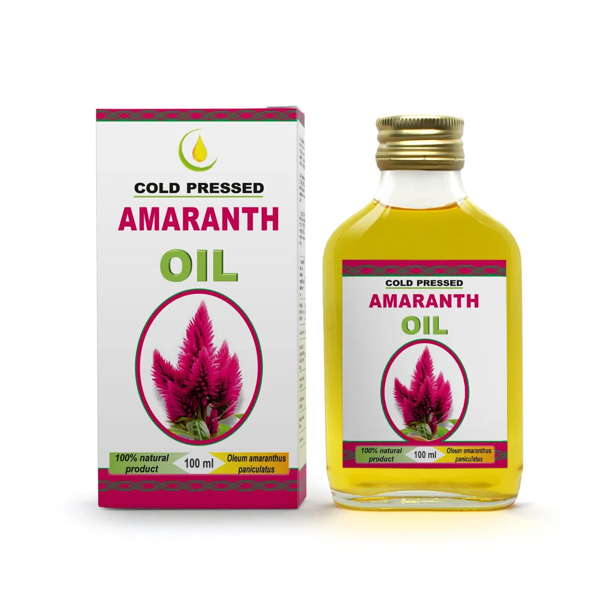 Huile d'Amarante Pressée à Froid, 100% Naturelle, Riche en Oméga-3, Oméga-6, Squalène et Vitamine E, 100 ml