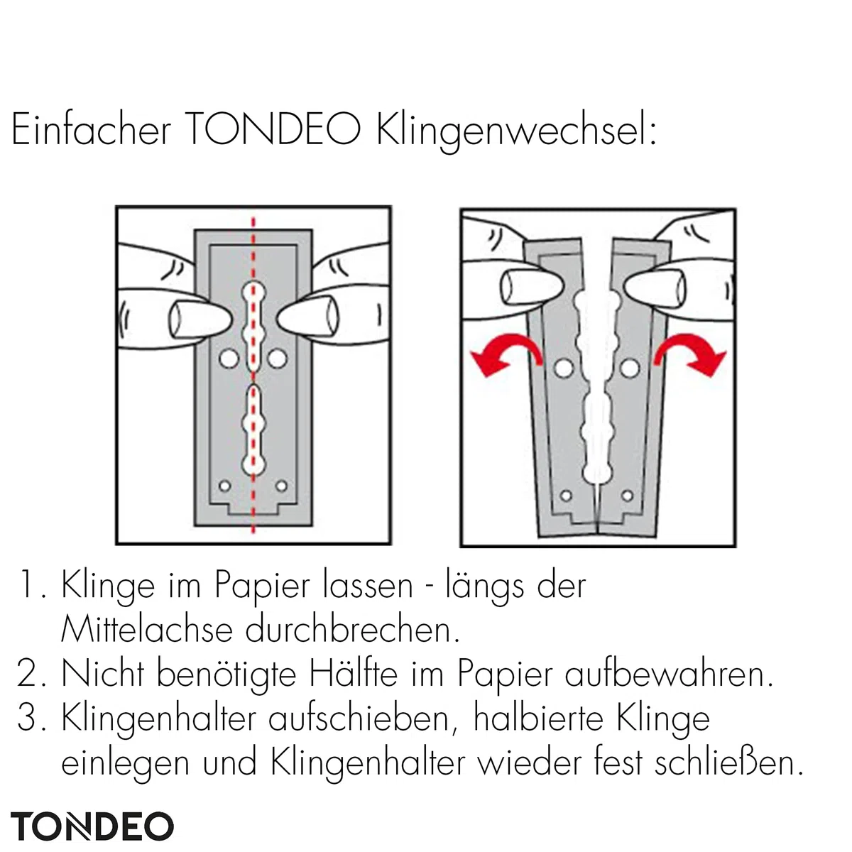 TONDEO Lames de rasoir TCR+ | 10x10 lames doubles inoxydables pour rasoirs TONDEO | La tradition d'un savoir-faire artisanal exceptionnel
