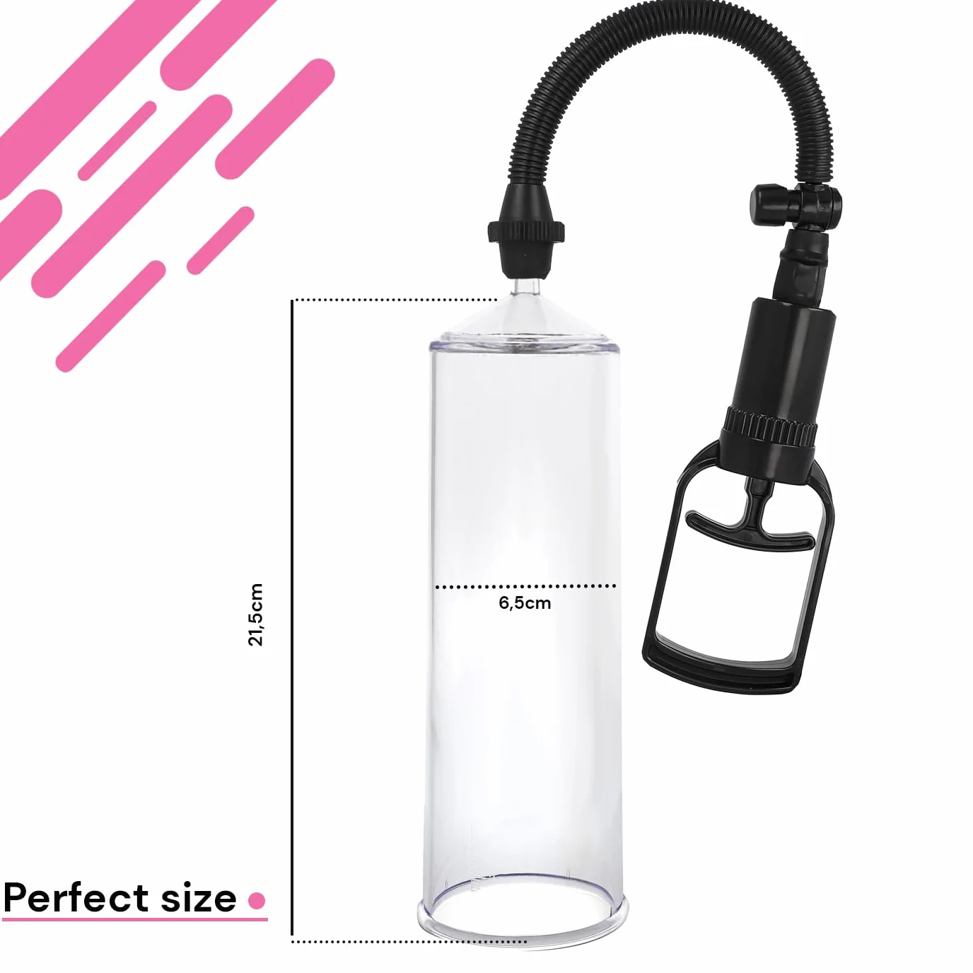 Masturbateur Homme Pompes à Pénis 21.5cm ⌀6.5cm ABS TPR Transparent Pompe Penis 3 Poignets Interchangeables agrandir son pénis - Érection Durable pompe a penis pompe a pénis pour homme FOPS P02