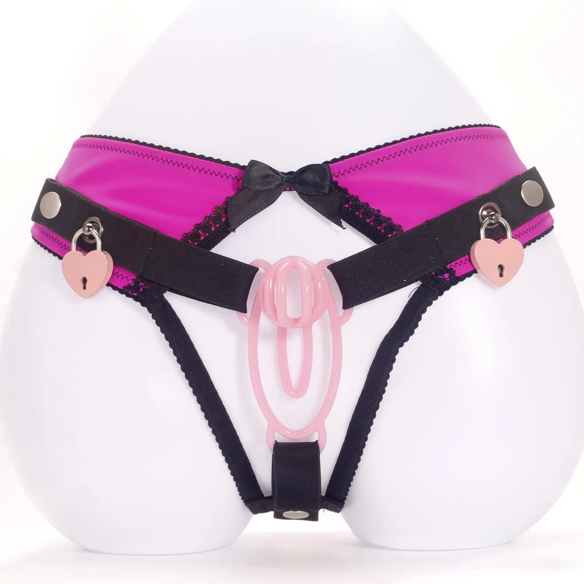 Ceinture De Chasteté Homme Sissy Panties Chastity Belt Torture Érotique Cage À Pénis Esclave Sextoyse Esclave Sextoyse (Rose with Lock,L)